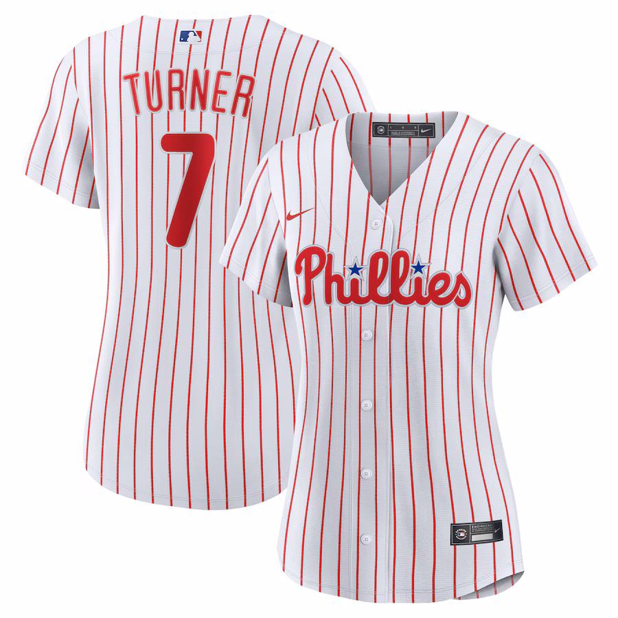Women's Philadelphia Phillies Trea Turner Nike White Home Replica Player Jersey - Puhuasuan