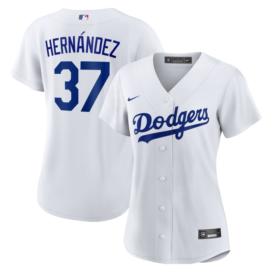 Women's Los Angeles Dodgers Teoscar Hernandez Nike White Home Replica Jersey - Puhuasuan