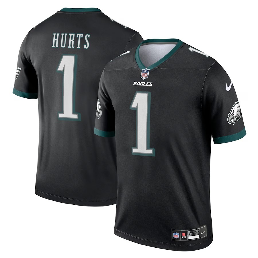Men's Philadelphia Eagles Jalen Hurts Nike Black Alternate Legend Player Performance Top - Puhuasuan