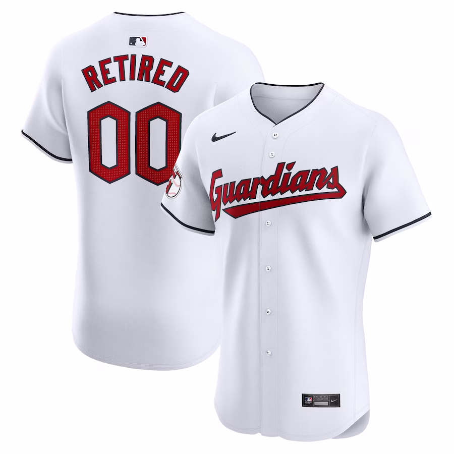 Men's Cleveland Guardians Nike White Home Elite Pick-A-Player Retired Roster Jersey - Puhuasuan