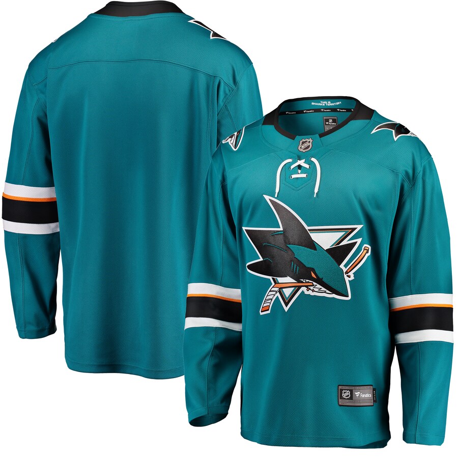 Men's San Jose Sharks Fanatics Branded Teal Breakaway Home Jersey - Puhuasuan