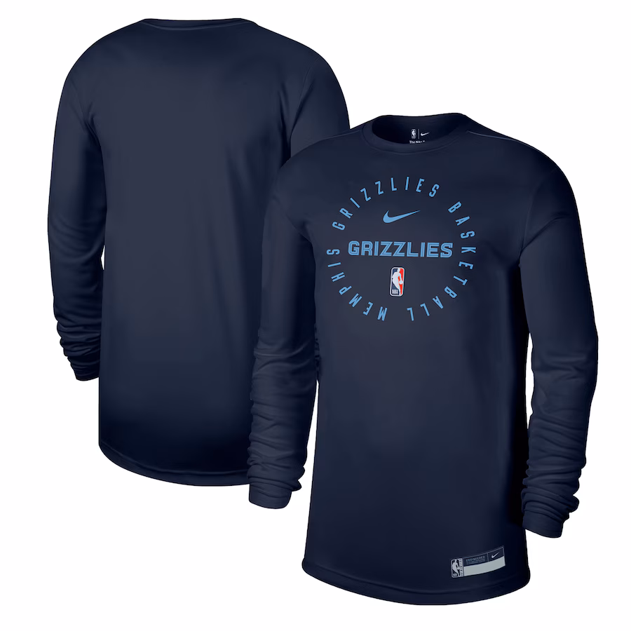 Men's Memphis Grizzlies Nike Navy 2024/25 Legend On-Court Practice Long Sleeve T-Shirt - Puhuasuan