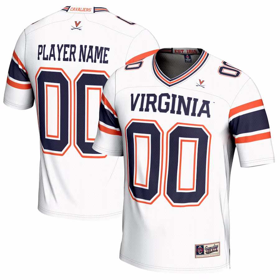 Virginia Cavaliers GameDay Greats NIL Pick-A-Player Football Jersey - White - Puhuasuan