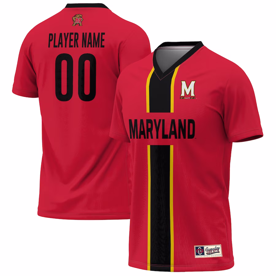 Maryland Terrapins GameDay Greats Youth Lightweight Pick-A-Player NIL Men's Soccer Jersey - Red - Puhuasuan