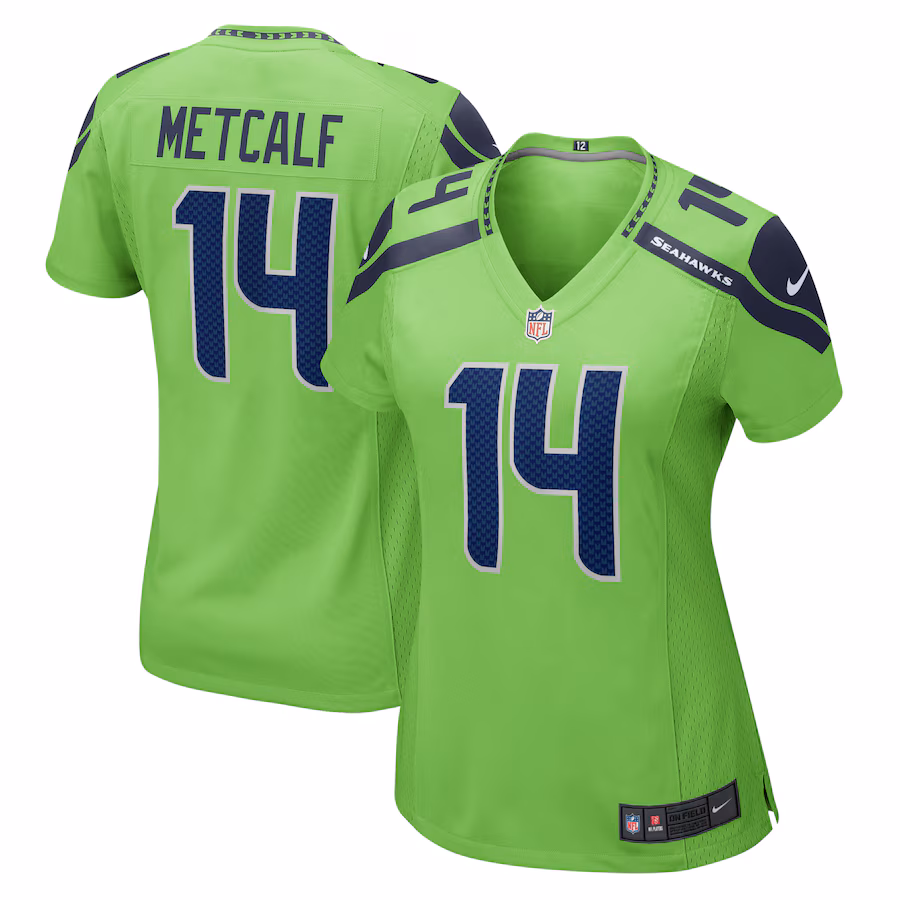 Women's Seattle Seahawks DK Metcalf Nike Neon Green Game Jersey - Puhuasuan