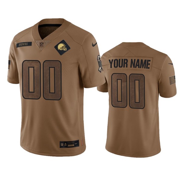 Men's Cleveland Browns Active Player Custom 2023 Brown Salute To Service Limited Football Stitched Jersey - Puhuasuan