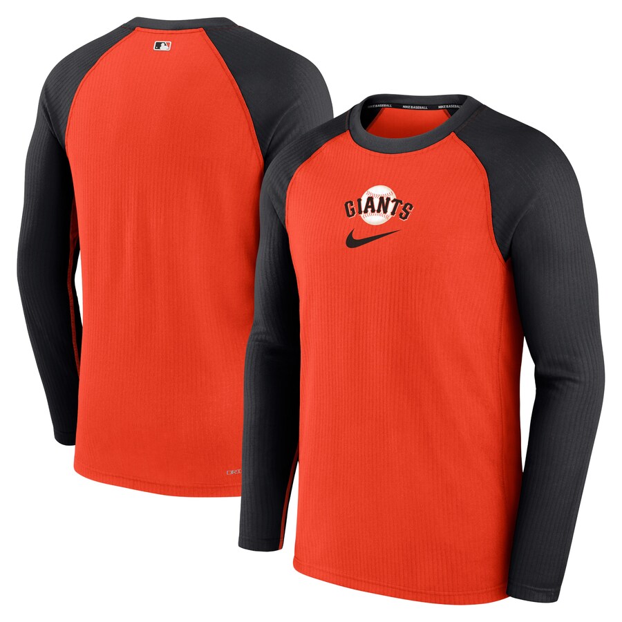 Men's San Francisco Giants Nike Orange Authentic Collection Game Raglan Performance Long Sleeve T-Shirt - Puhuasuan