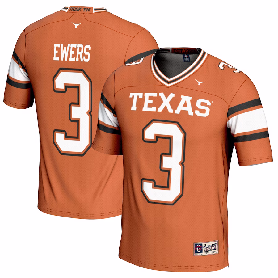 Quinn Ewers Texas Longhorns GameDay Greats Youth NIL Player Football Jersey - Texas Orange - Puhuasuan