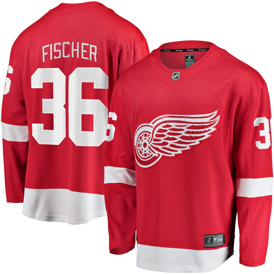 Men's Detroit Red Wings Christian Fischer Fanatics Branded Red Home Breakaway Jersey - Puhuasuan