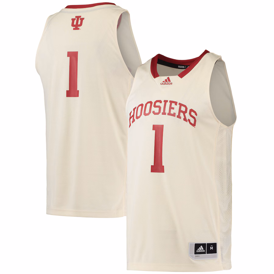 Men's adidas #1 Cream Indiana Hoosiers Swingman Basketball Jersey - Puhuasuan