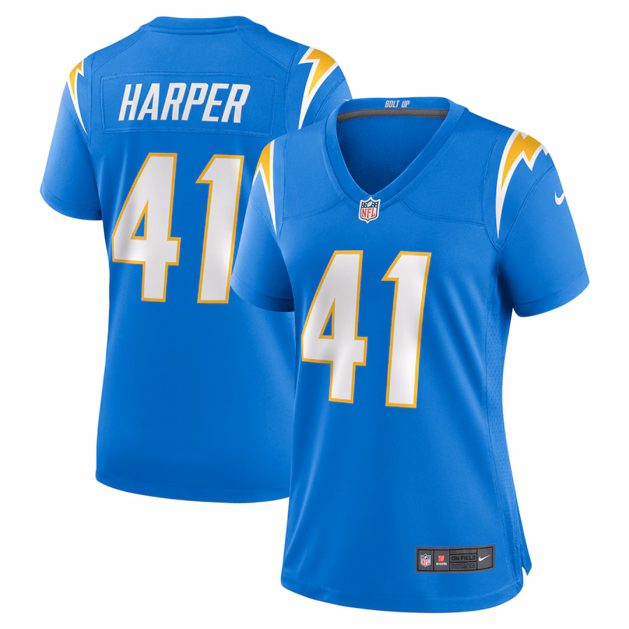 Women's Los Angeles Chargers Thomas Harper Nike  Powder Blue Team Game Jersey - Puhuasuan