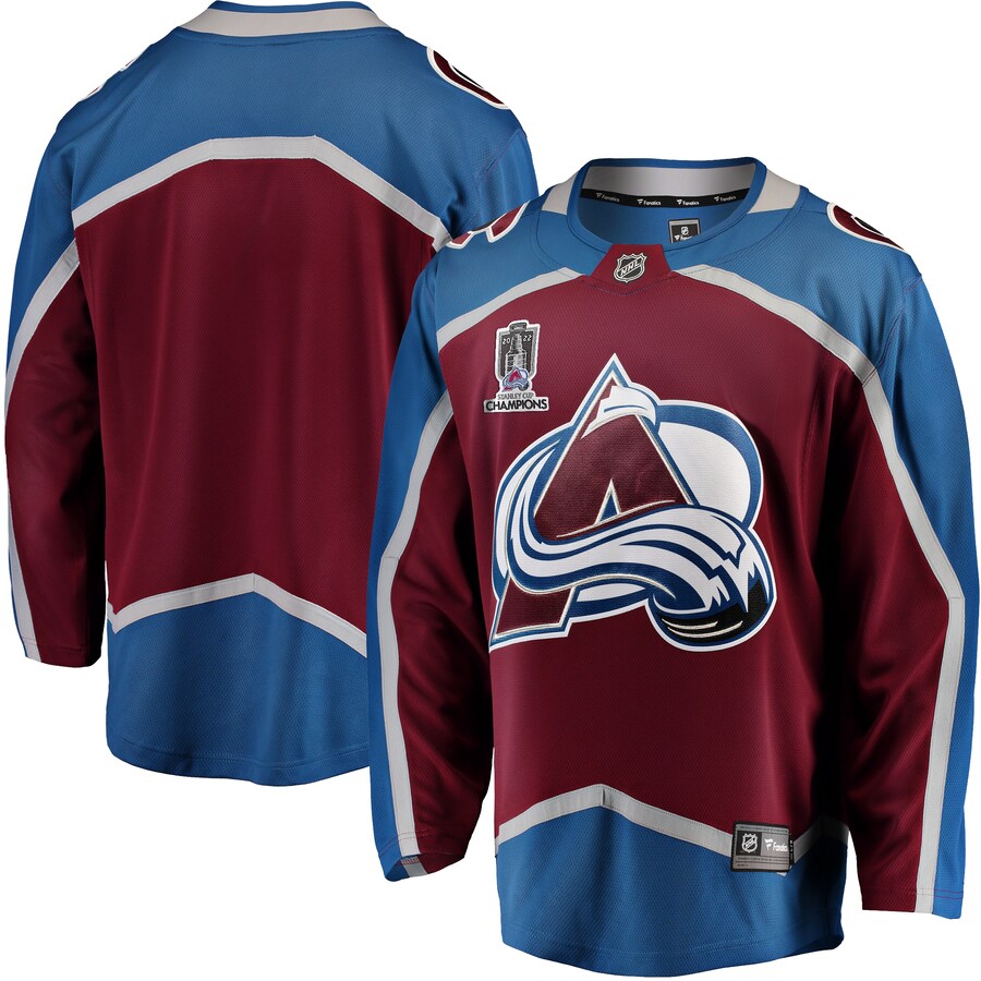 Men's Colorado Avalanche Fanatics Branded Burgundy 2022 Stanley Cup Champions Home Breakaway Jersey - Puhuasuan
