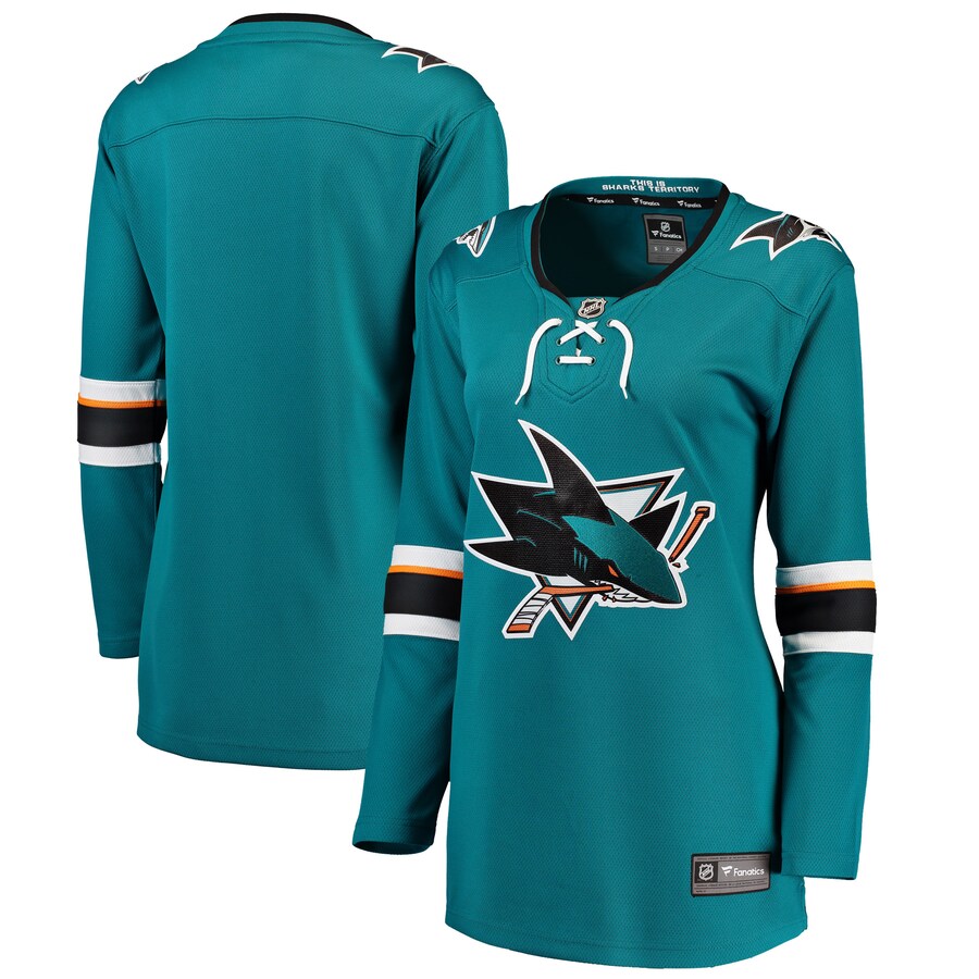 Women's San Jose Sharks Fanatics Branded Teal Breakaway Home Jersey - Puhuasuan
