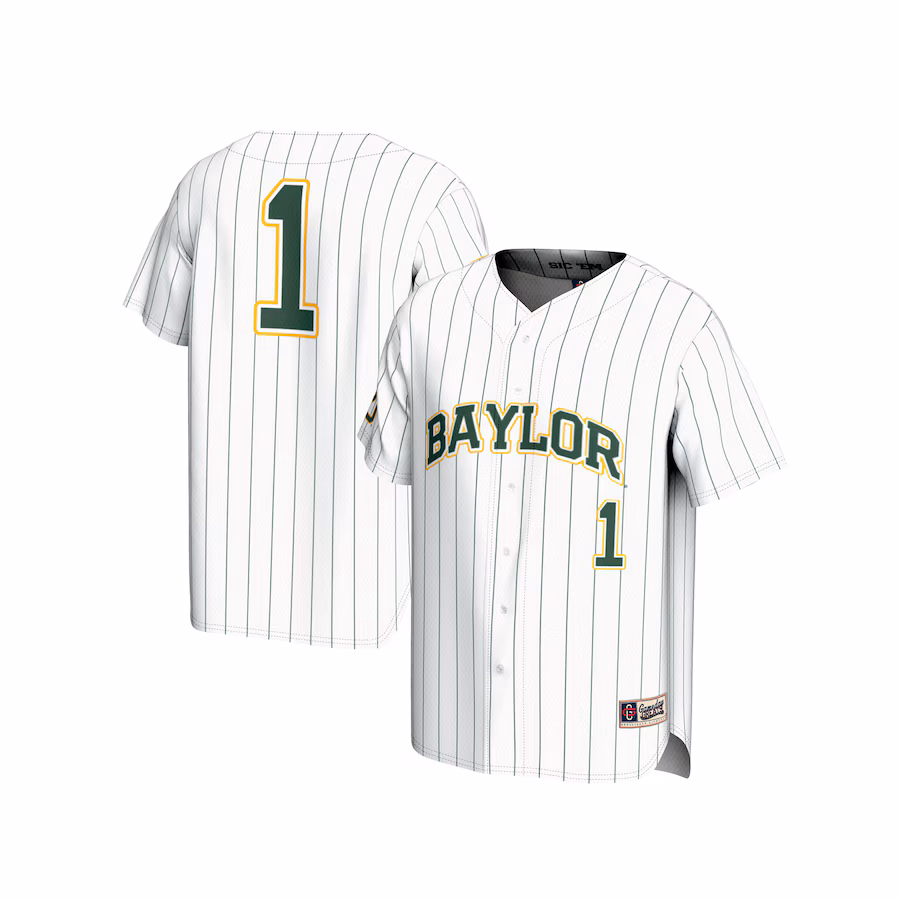 Unisex GameDay Greats  White #1 Baylor Bears Lightweight Baseball Fashion Jersey - Puhuasuan