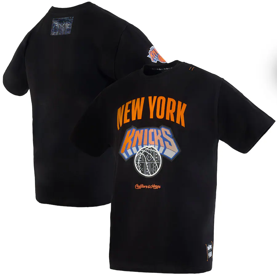 Men's New York Knicks  NBA x Two Hype Black Culture & Hoops Collection Premium T-Shirt - Puhuasuan