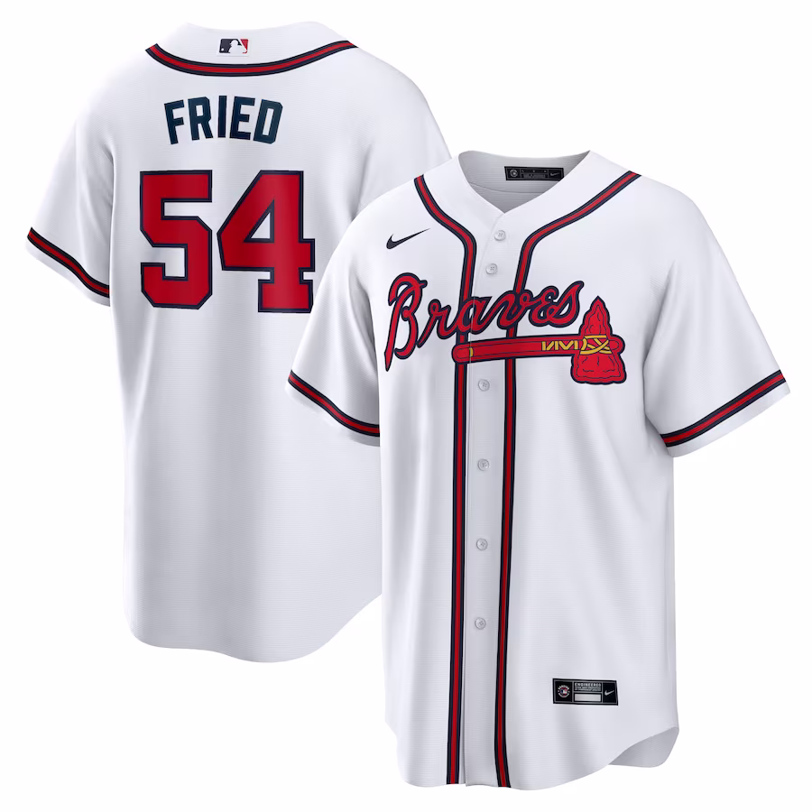 Men's Atlanta Braves Max Fried Nike White Home Replica Player Jersey - Puhuasuan
