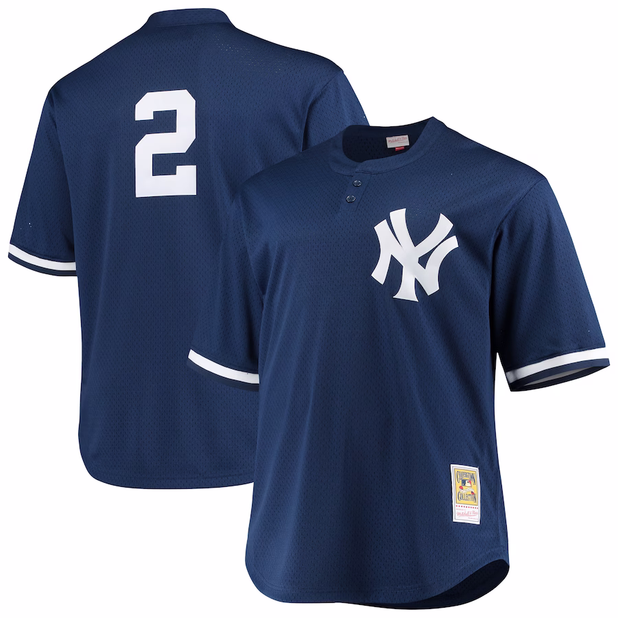 Men's New York Yankees Derek Jeter Mitchell & Ness Navy Big & Tall Batting Practice Replica Player Jersey - Puhuasuan