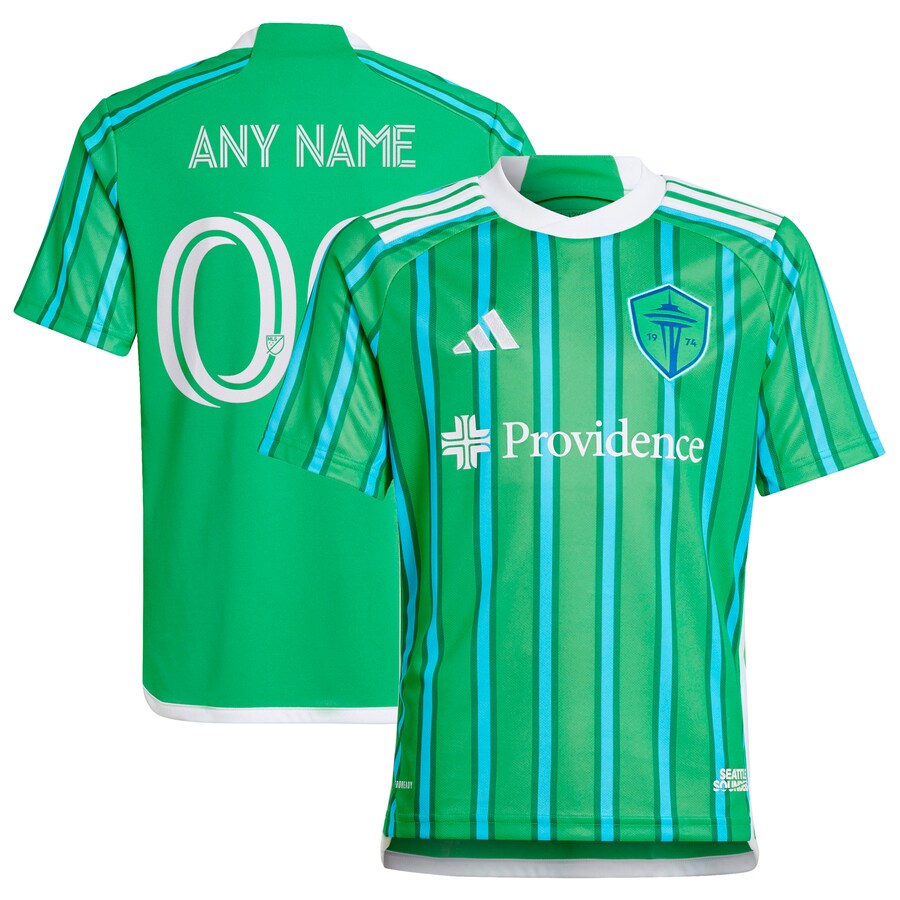 Youth Seattle Sounders FC  adidas Green 2024 The Anniversary Kit Replica Custom Jersey - Puhuasuan