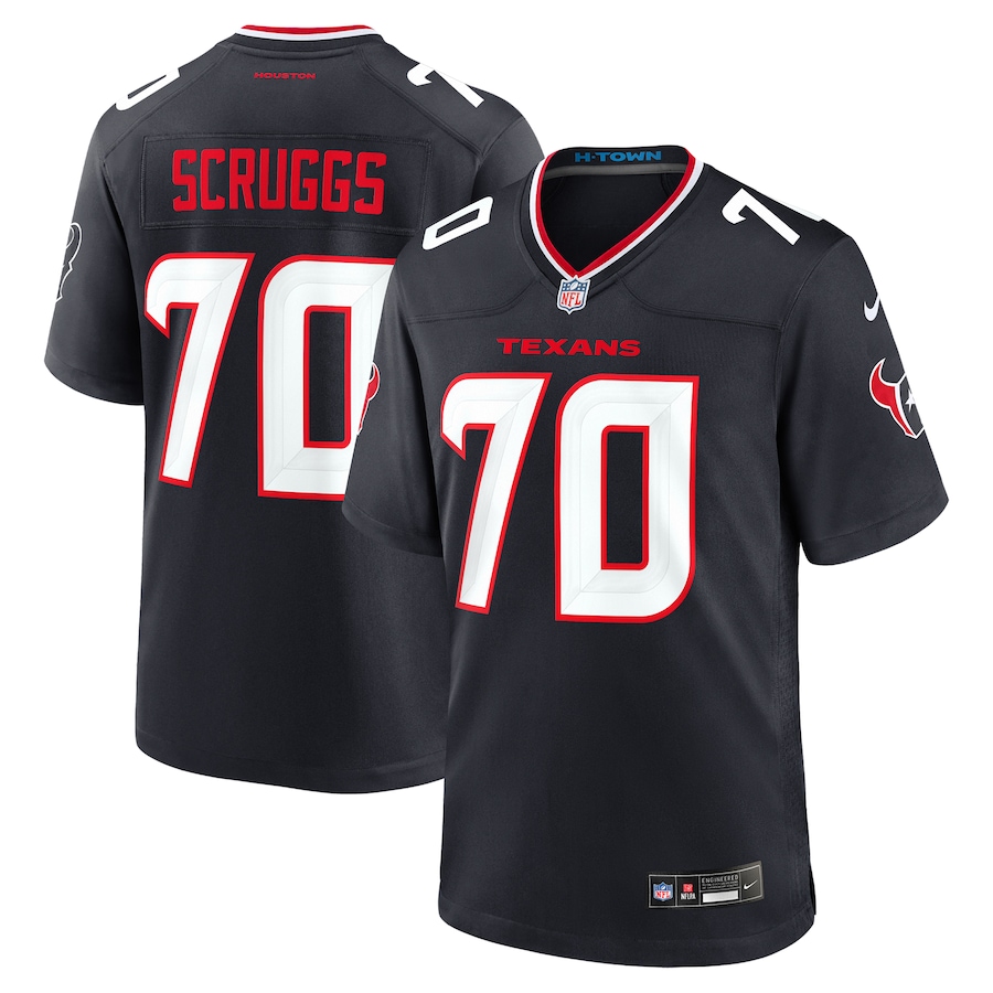 Men's Houston Texans Juice Scruggs Nike Navy Team Game Jersey - Puhuasuan