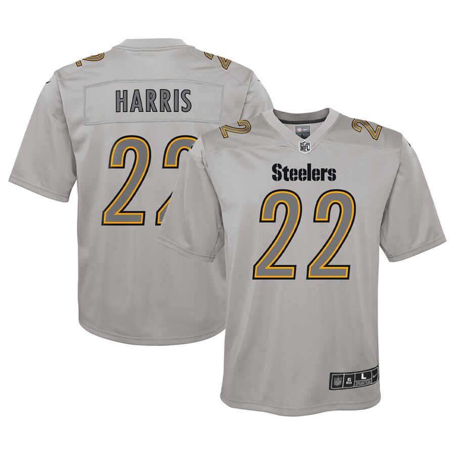 Youth Pittsburgh Steelers Najee Harris Nike Gray Atmosphere Game Jersey - Puhuasuan