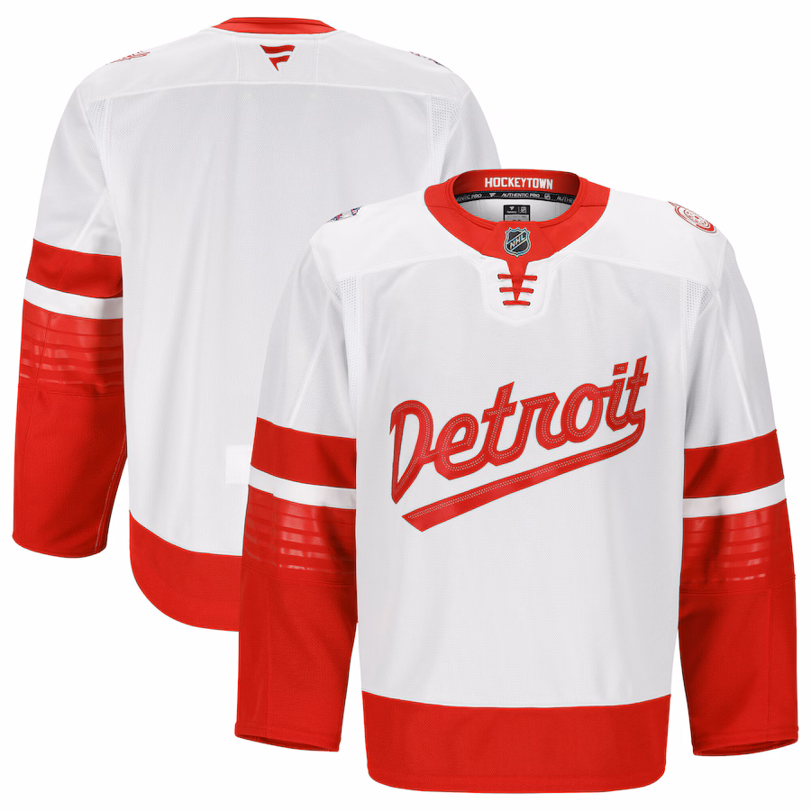 Men's Detroit Red Wings Fanatics White 2025 NHL Stadium Series Authentic Pro Jersey - Puhuasuan