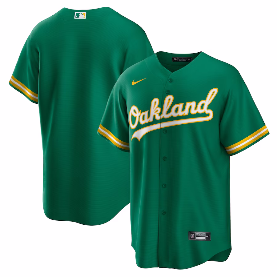 Men's Oakland Athletics Nike Green Alternate Replica Team Jersey - Puhuasuan