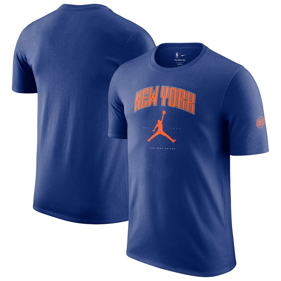 Unisex New York Knicks Jordan Brand Blue Essential Cities T-Shirt - Puhuasuan