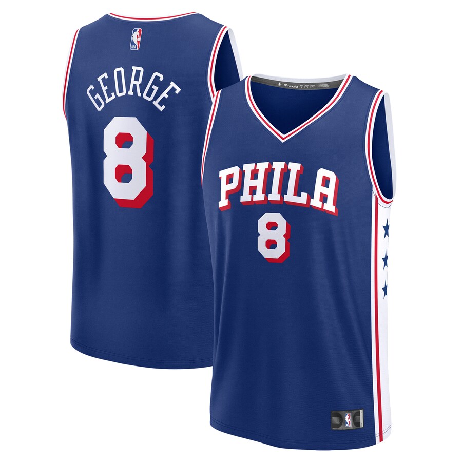 Men's Philadelphia 76ers Paul George Fanatics Royal Fast Break Replica Player Jersey - Icon Edition - Puhuasuan