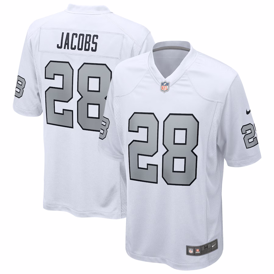 Men's Las Vegas Raiders Josh Jacobs Nike White Alternate Game Jersey - Puhuasuan