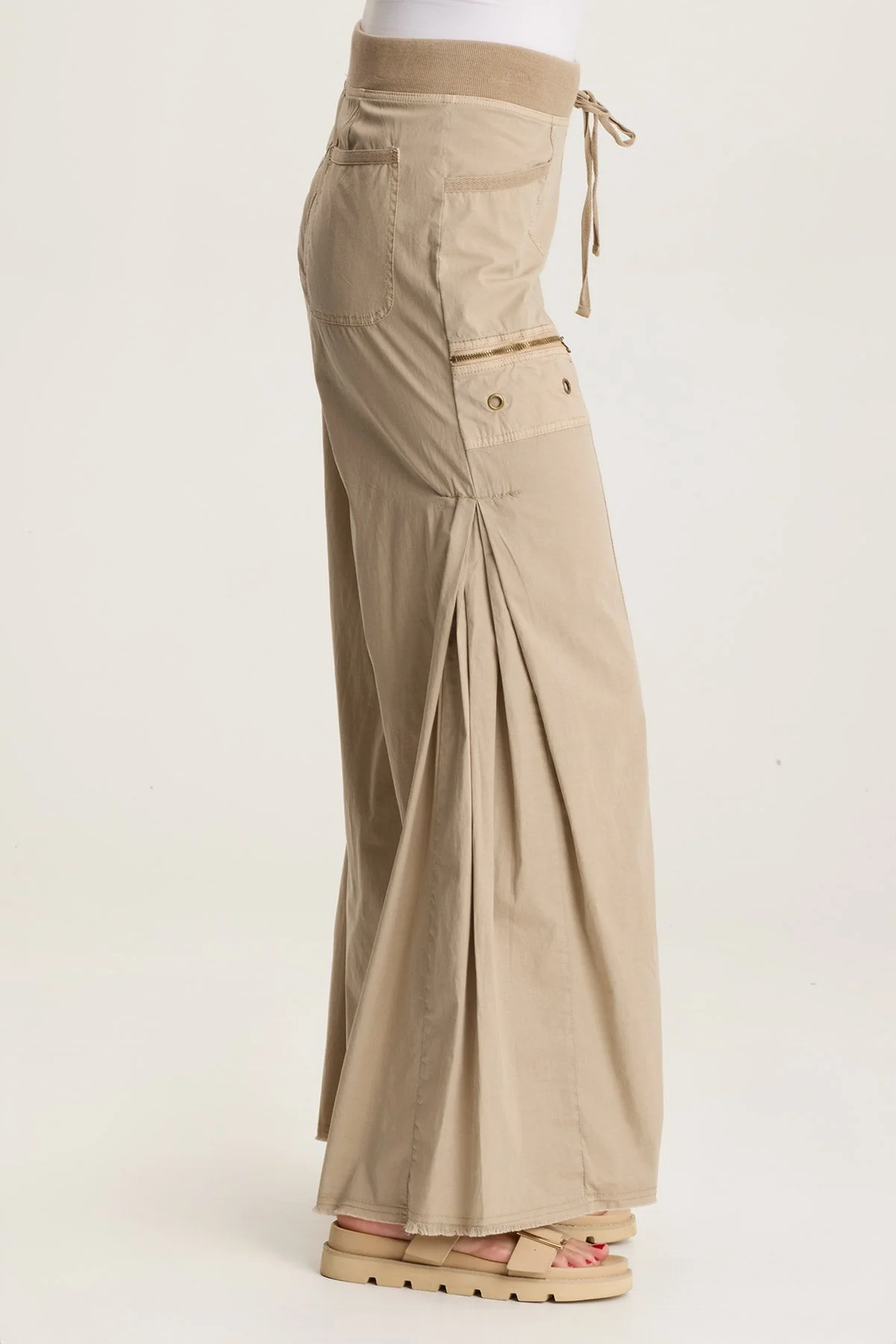 Coline Poplin Wide Leg Pant - Puhuasuan