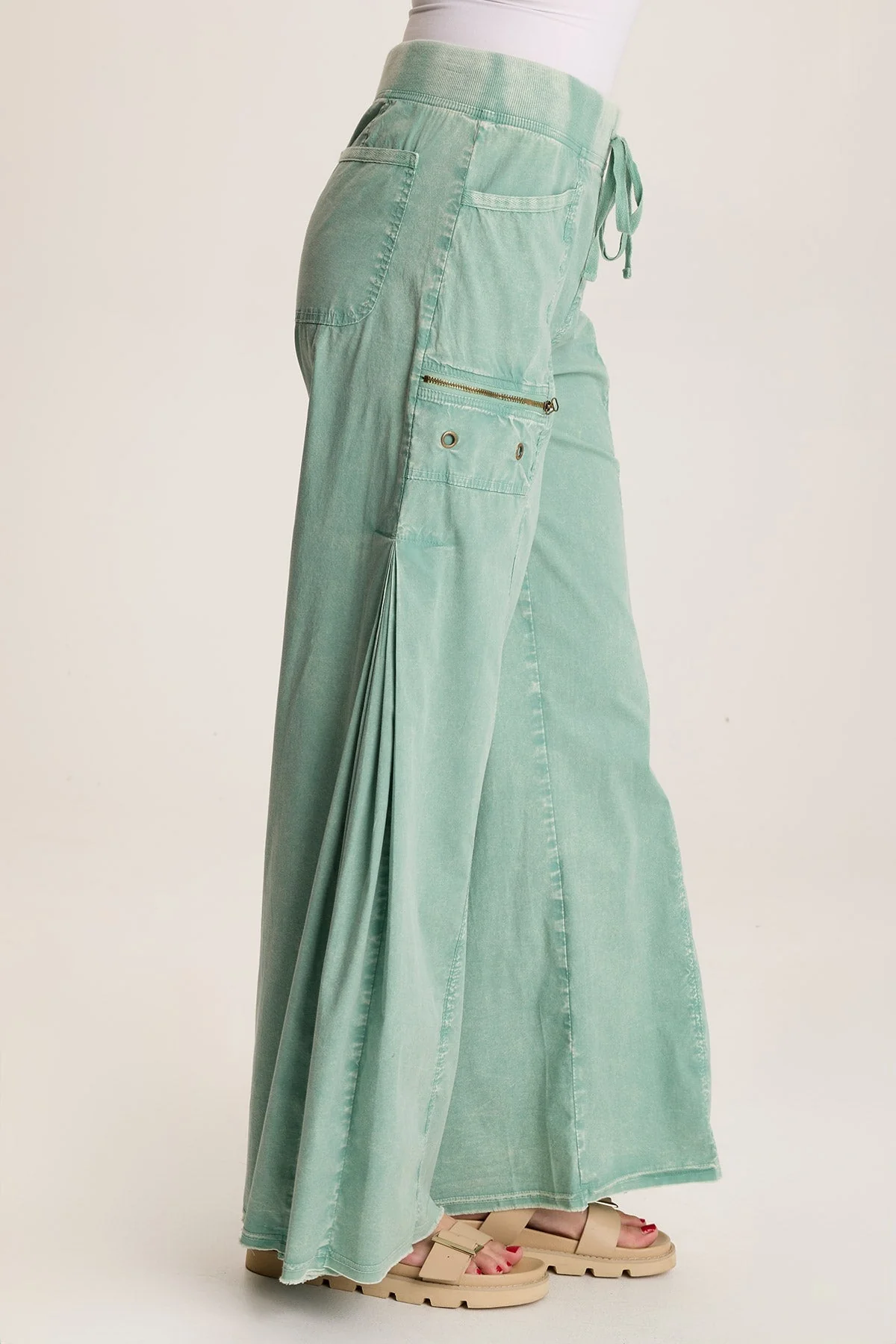 Coline Poplin Wide Leg Pant - Puhuasuan