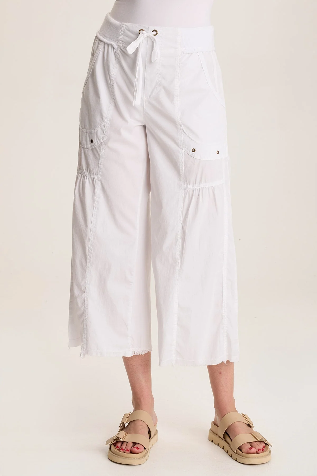 Seaver Poplin Wide Leg Crop Pant - Puhuasuan