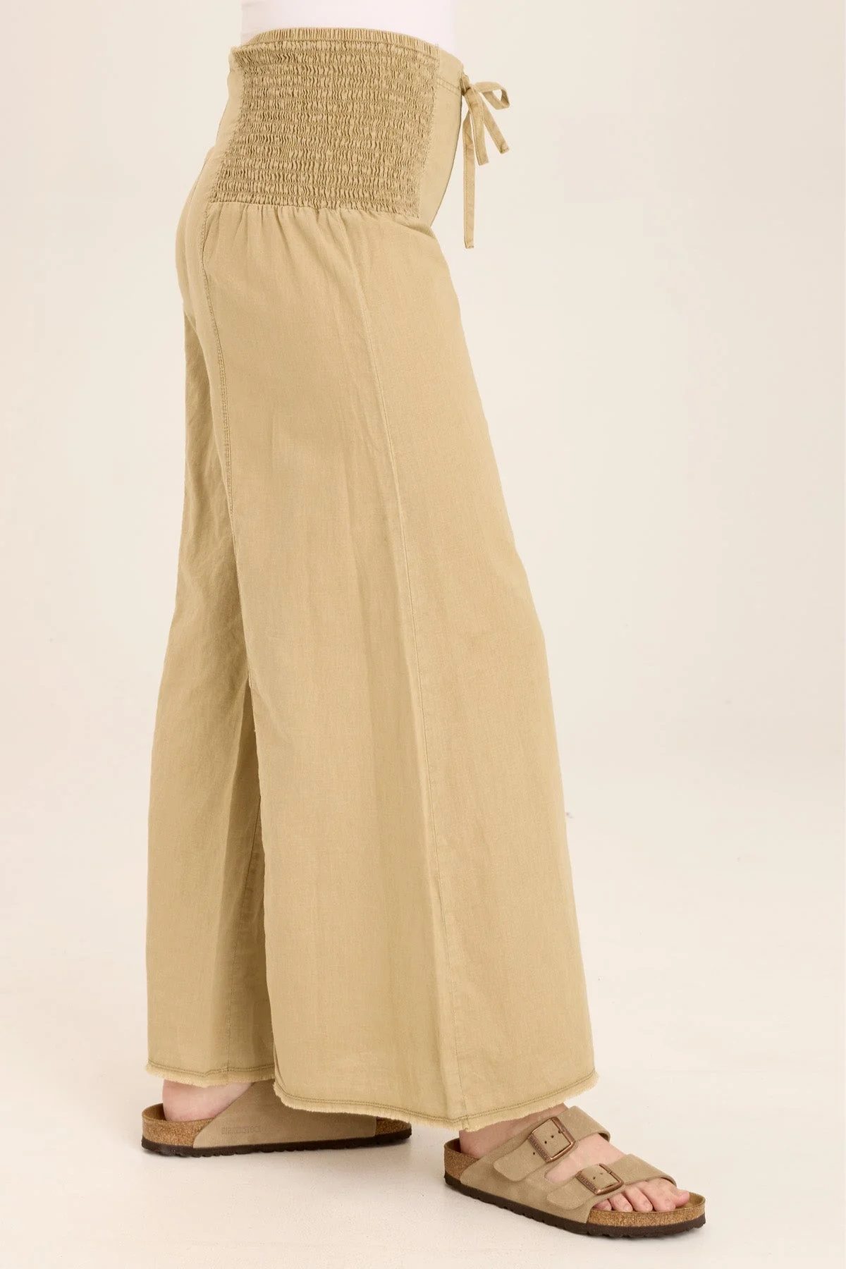 Kaj Wide Leg Cotton Linen Flare Pant - Puhuasuan