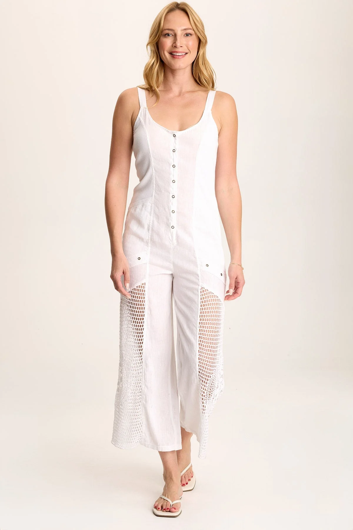 Anamita Linen/Crochet Jumpsuit - Puhuasuan