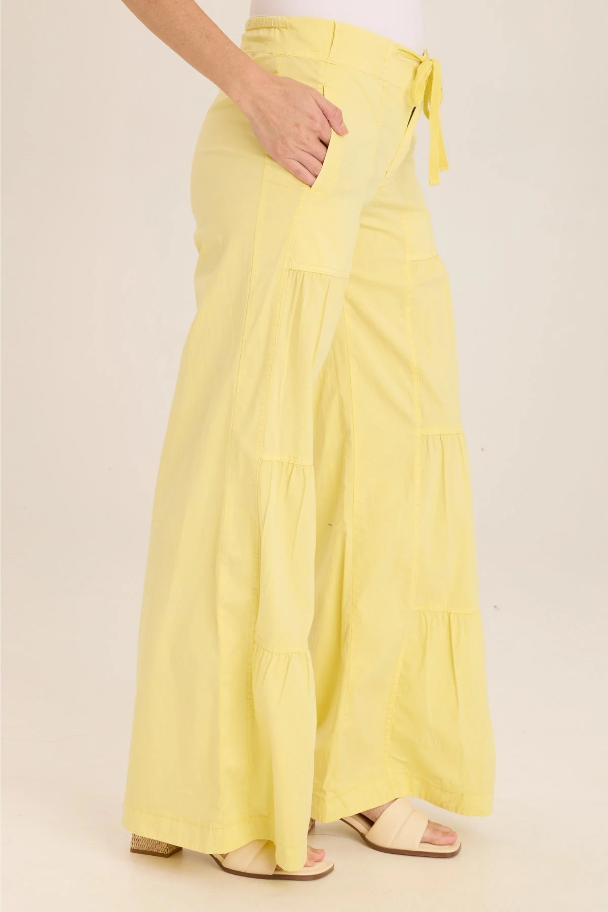 Terraced Wide Leg Pant - Puhuasuan