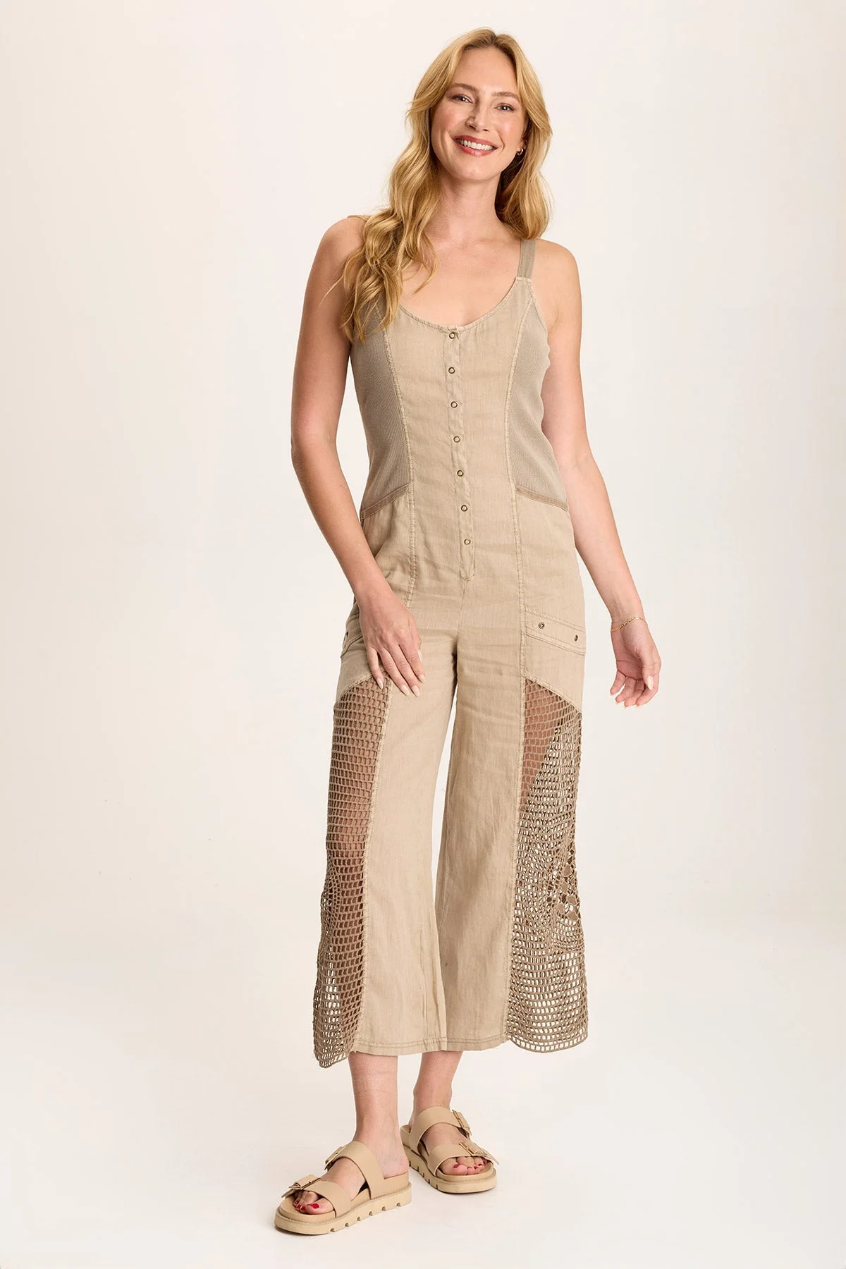 Anamita Linen/Crochet Jumpsuit - Puhuasuan