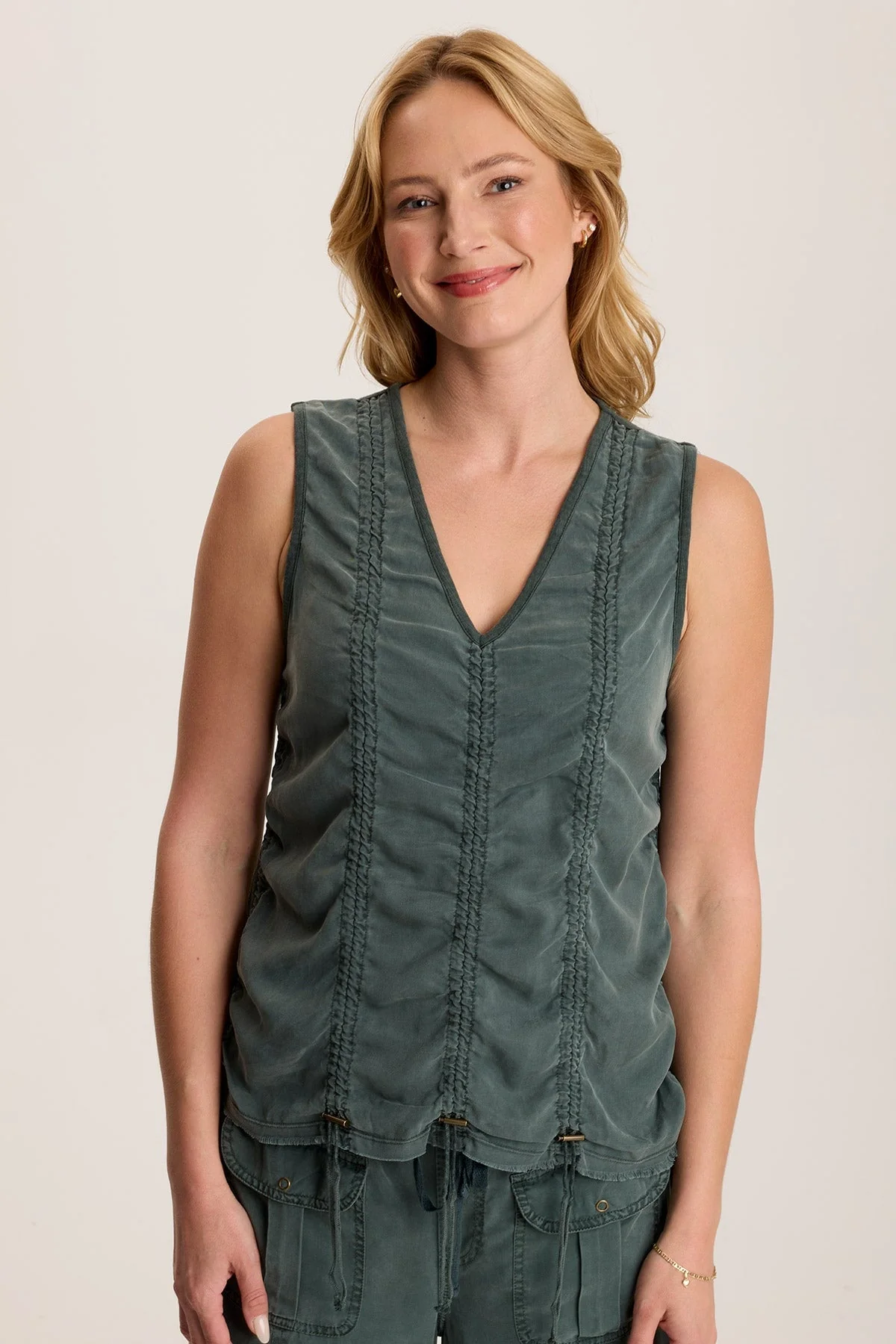 Mitzi Twill Cinched Cord Tank - Puhuasuan