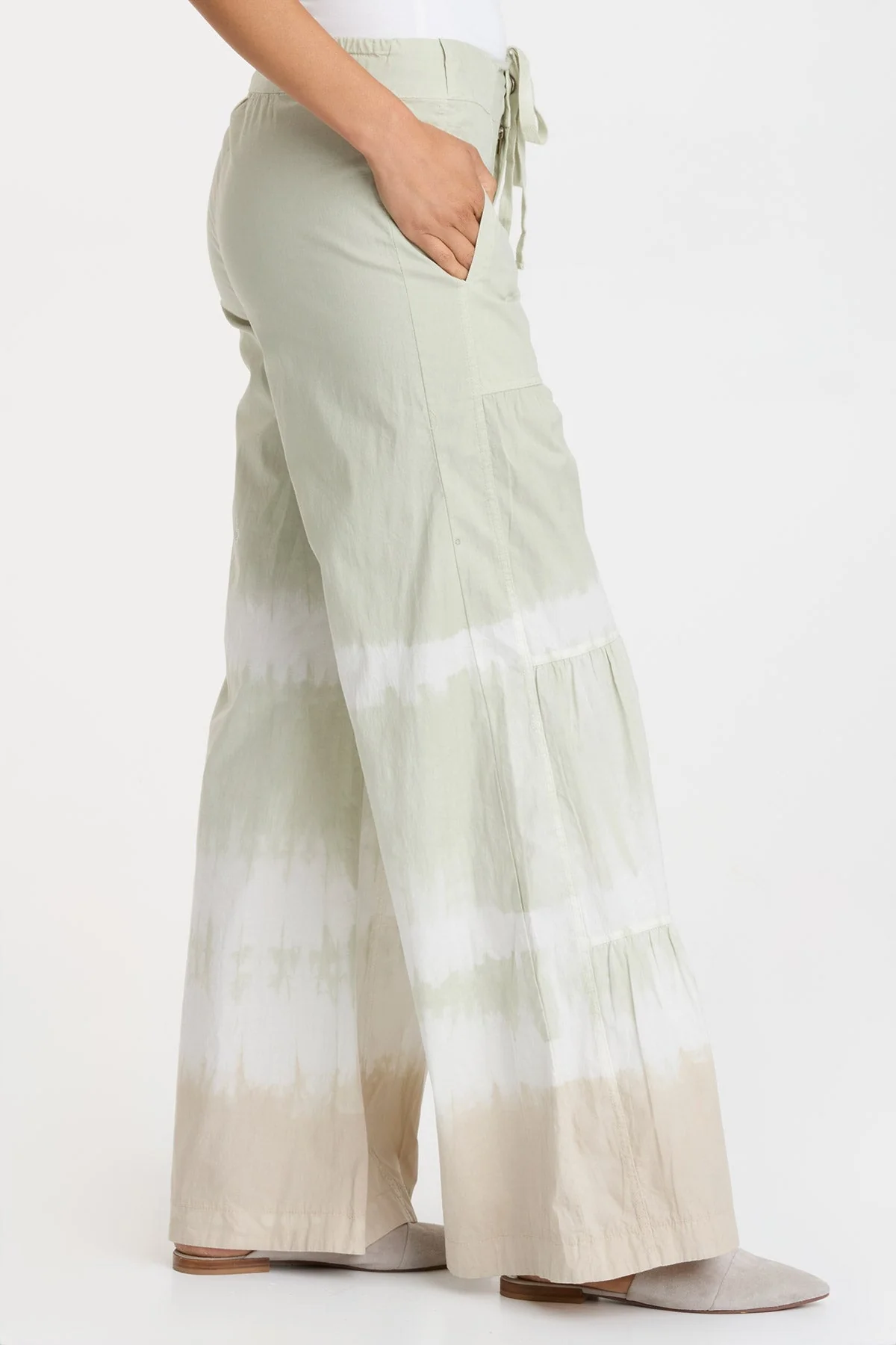 Terraced Wide Leg Pant - Puhuasuan
