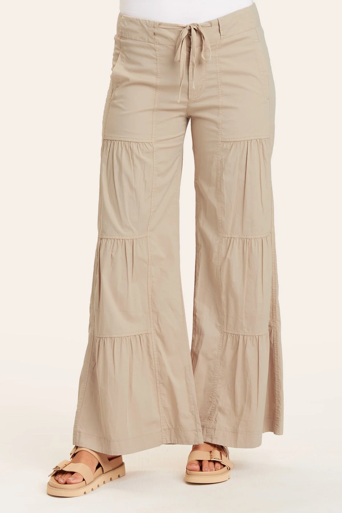 Terraced Wide Leg Pant - Puhuasuan