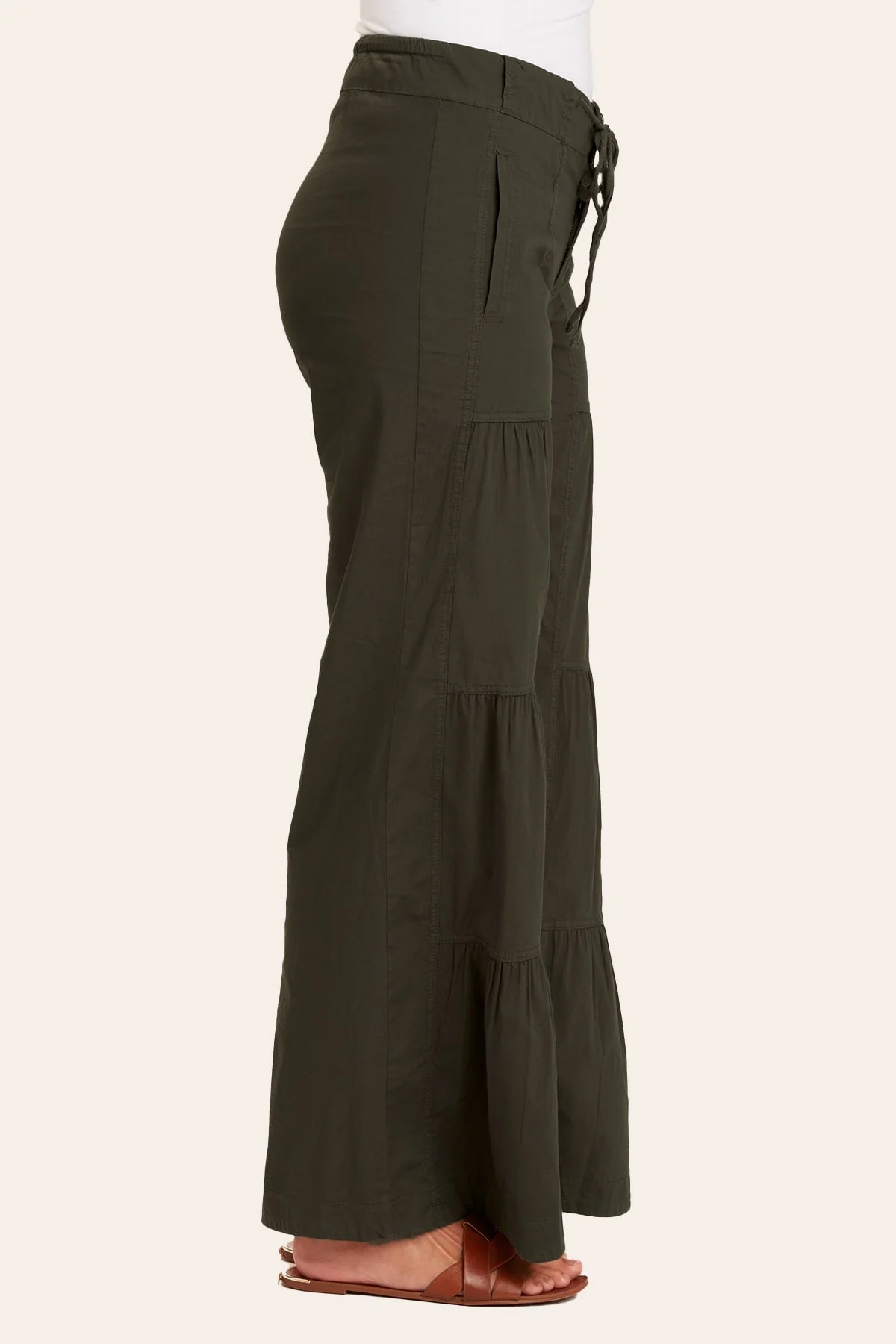 Terraced Wide Leg Pant - Puhuasuan