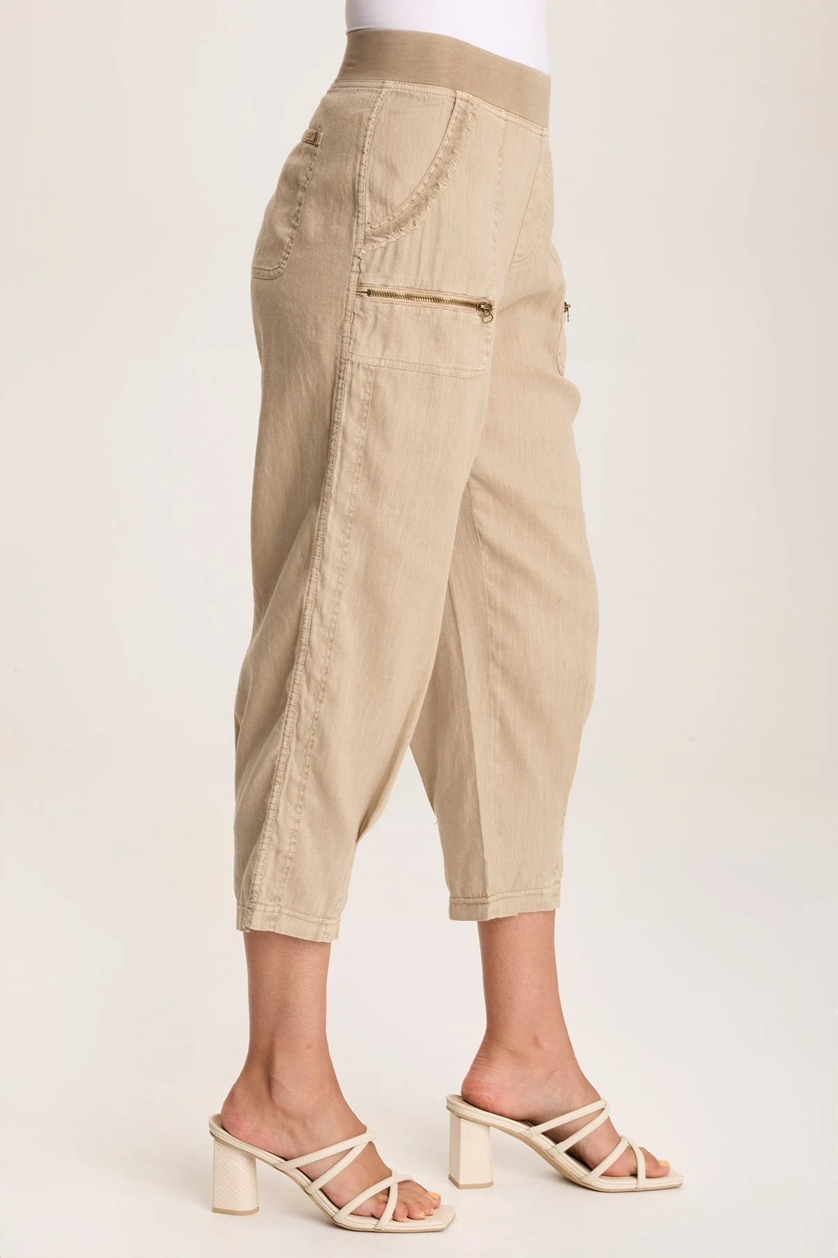 Camden Linen Tapered Crop Pant - Puhuasuan