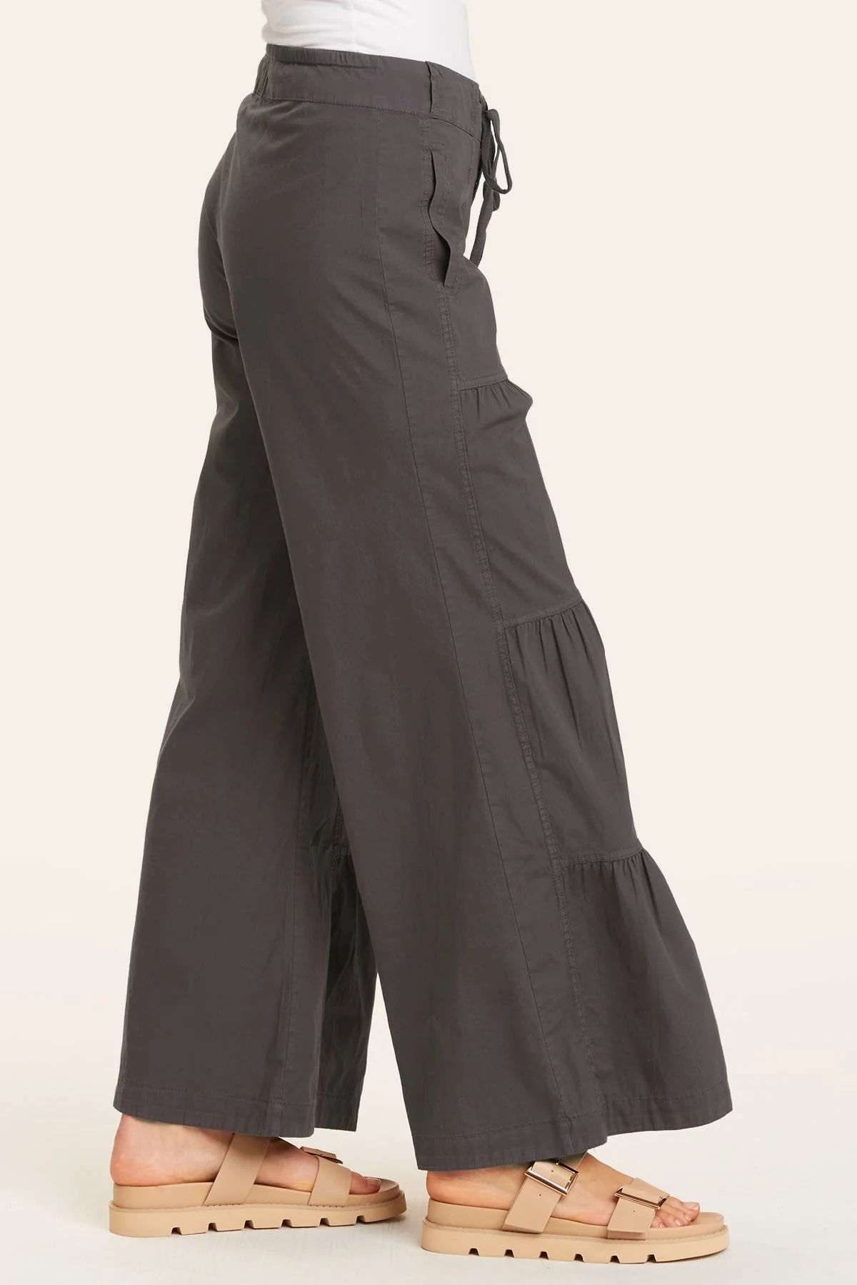 Terraced Wide Leg Pant - Puhuasuan