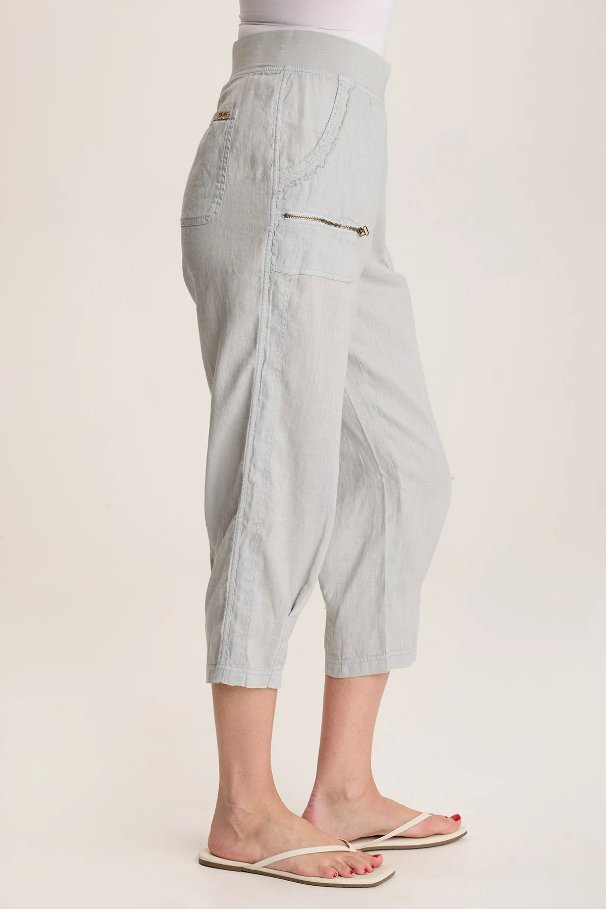 Camden Linen Tapered Crop Pant - Puhuasuan
