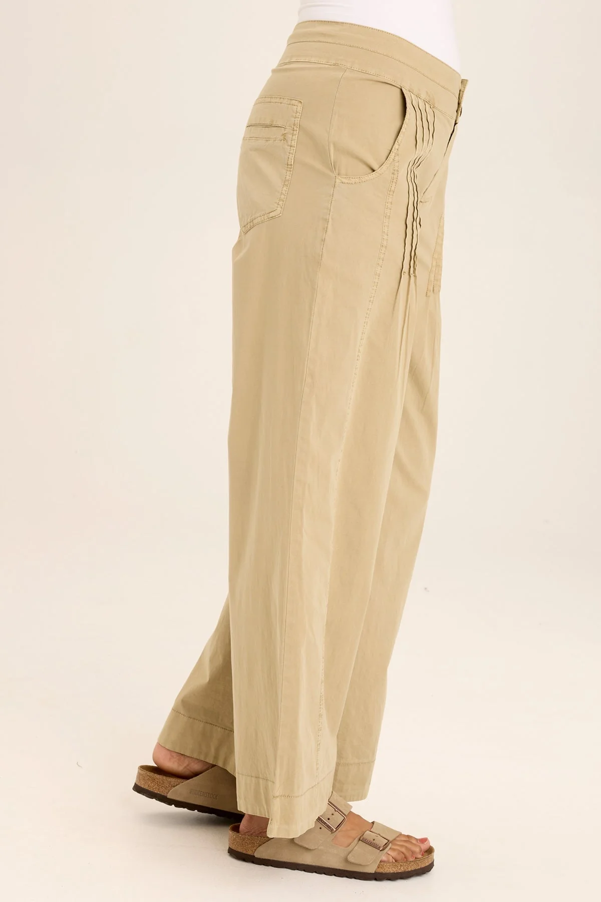 Rebecca Stretch Poplin Pleated Pant - Puhuasuan