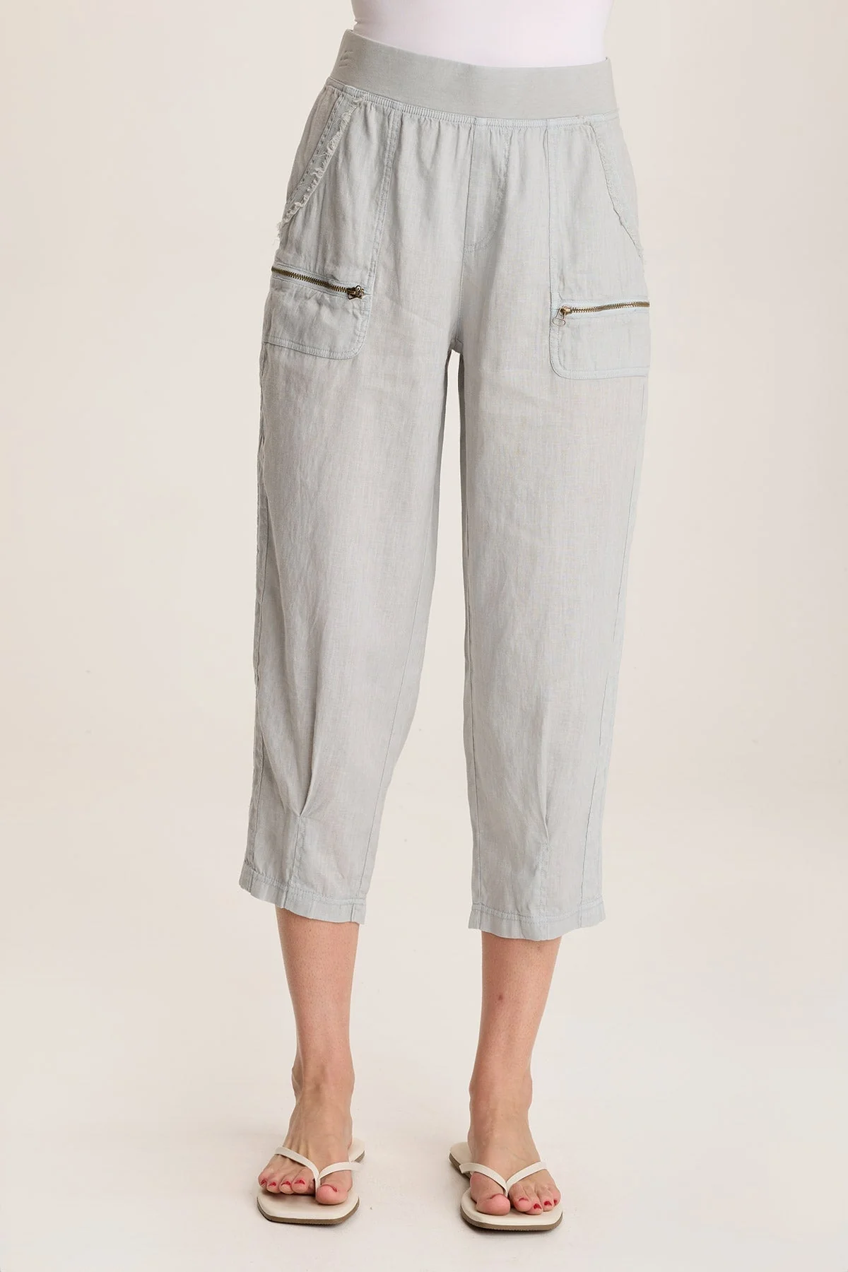 Camden Linen Tapered Crop Pant - Puhuasuan