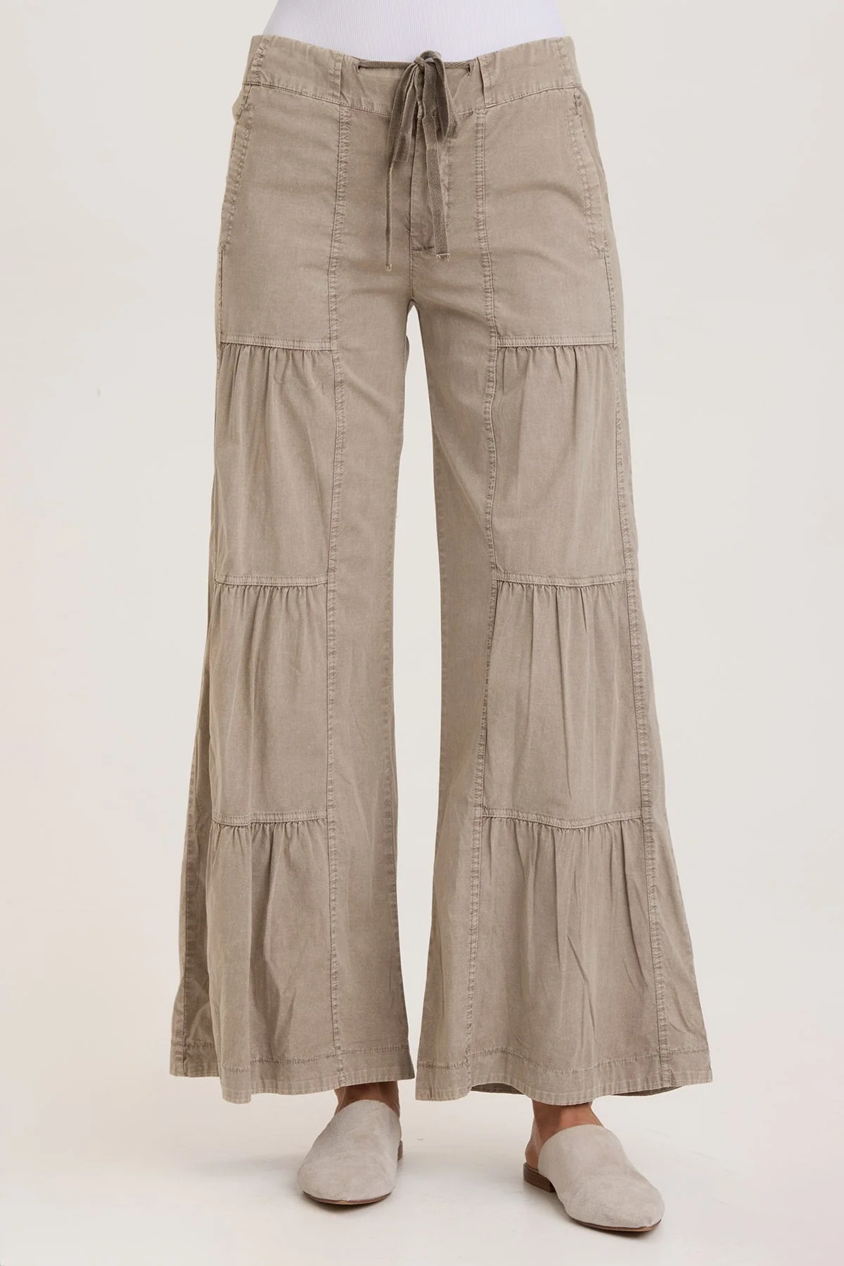 Terraced Wide Leg Pant - Puhuasuan