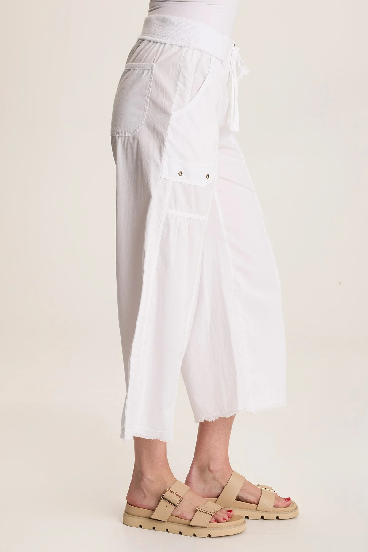 Seaver Poplin Wide Leg Crop Pant - Puhuasuan