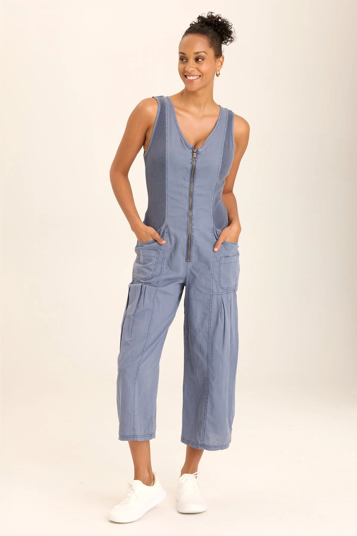 Macgowan Linen Cargo Tank Jumpsuit - Puhuasuan