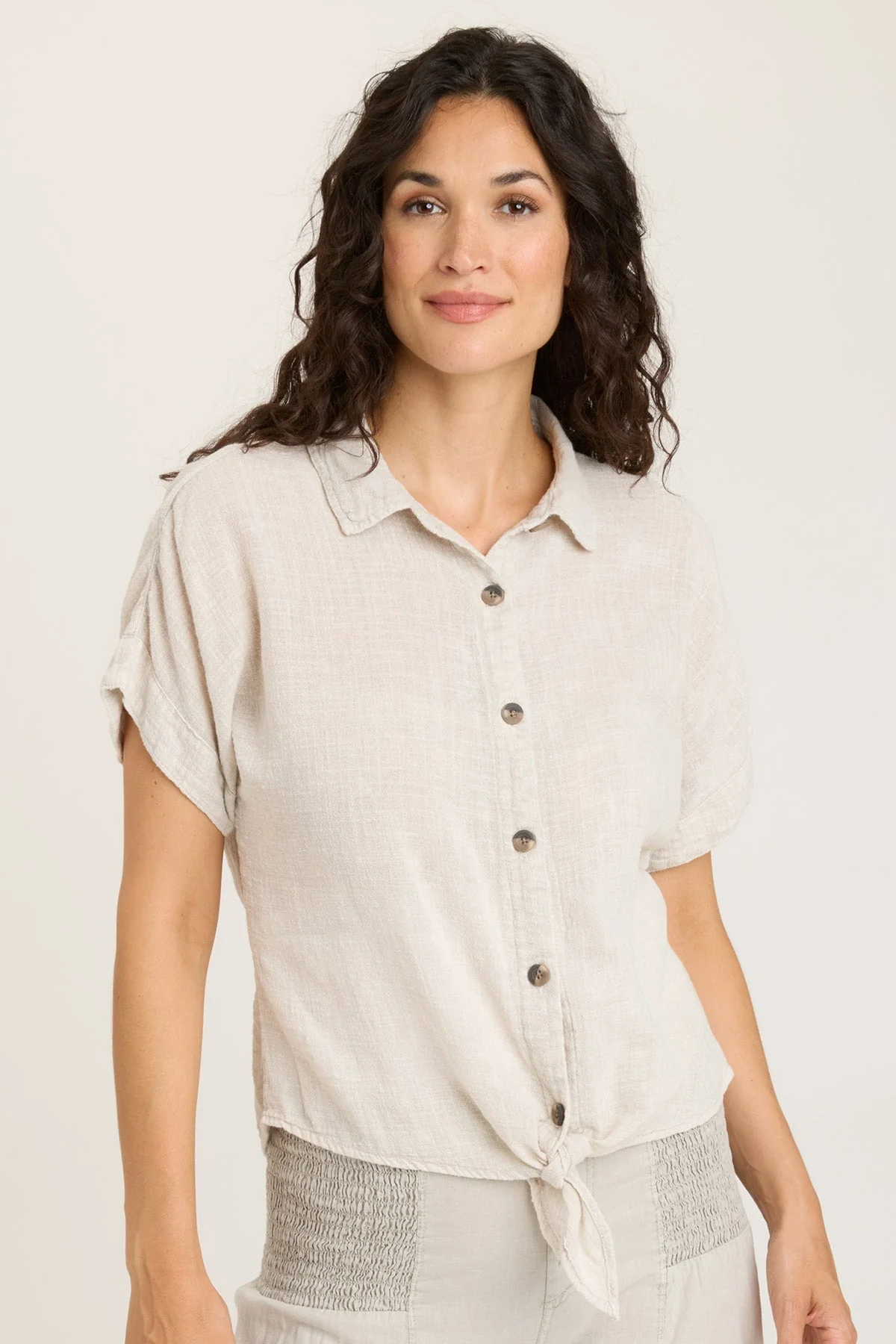 Gauze Teagan Tie Top - Puhuasuan