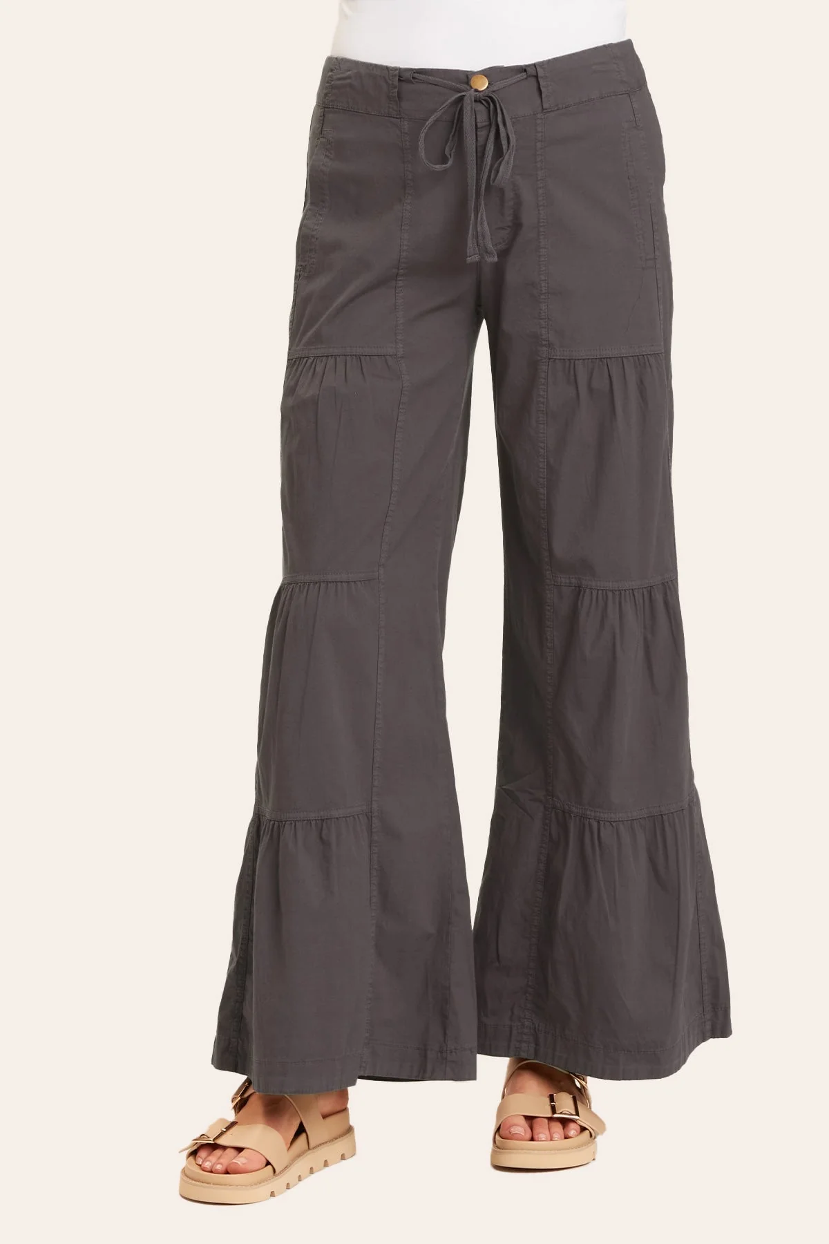 Terraced Wide Leg Pant - Puhuasuan